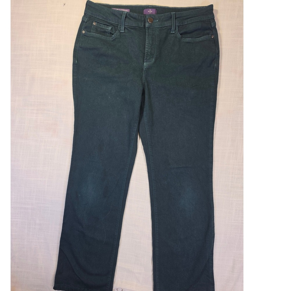 NYDJ Marilyn Straight Leg Forest Green Lift Tuck Pants Womens 12